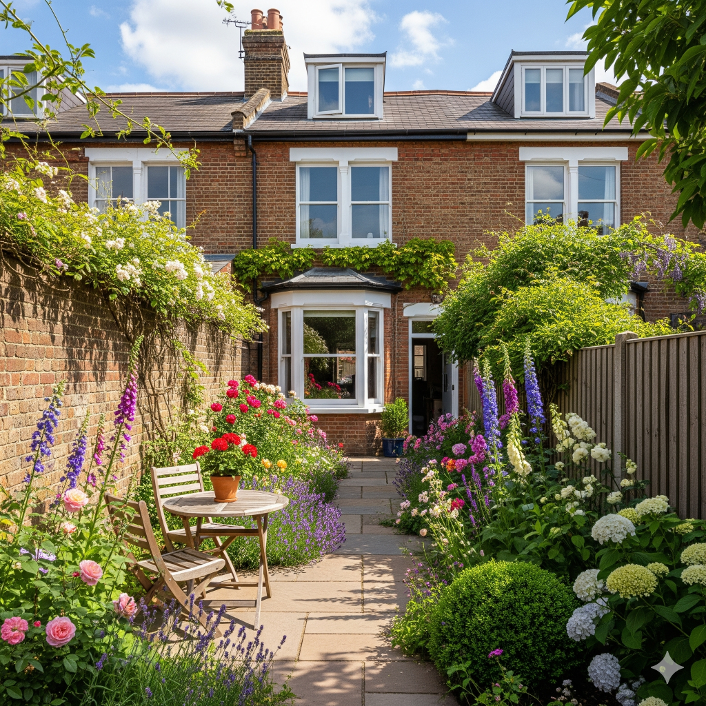 Garden In Stoke On Trent In Summer